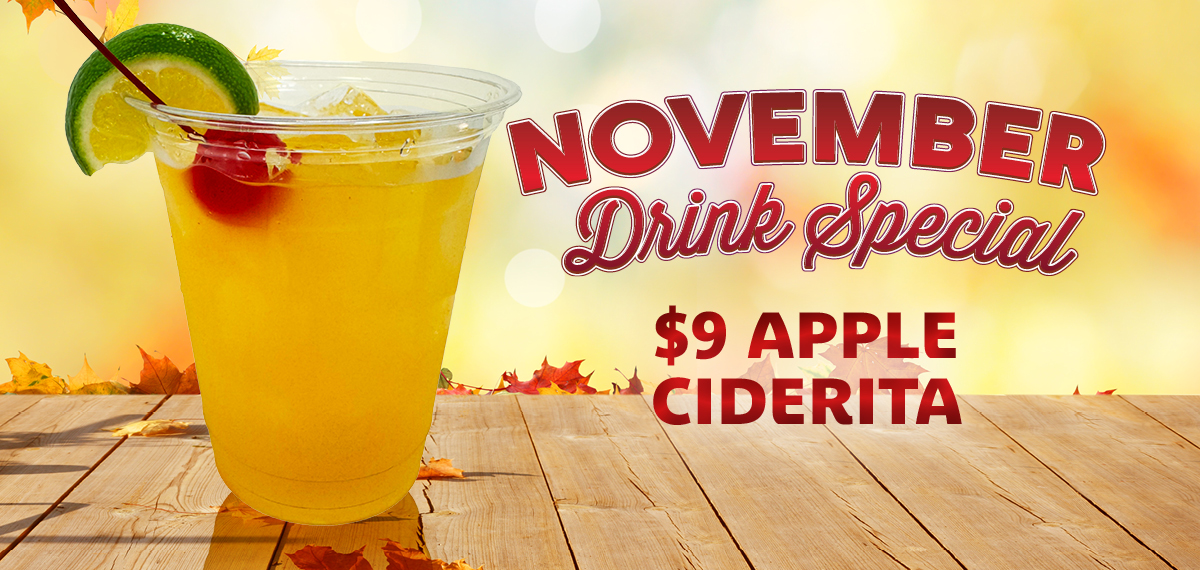 November Drink Special $9 Apple Ciderita