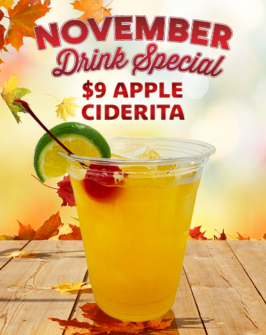 November Drink Special $9 Apple Ciderita